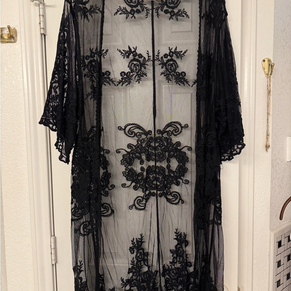 Hayden Black Floral Lace Overlay